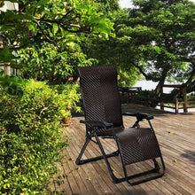 Load image into Gallery viewer, Patio Rattan Zero Gravity Lounge Chair