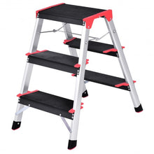 Load image into Gallery viewer, 3 Step Aluminum Lightweight Ladder Folding Non-Slip Stool