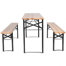 Load image into Gallery viewer, 3 pcs Folding Wooden Picnic Table Bench Set
