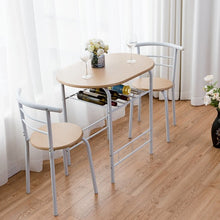 Load image into Gallery viewer, 3 pcs Home Kitchen Bistro Pub Dining Table 2 Chairs Set-Tan