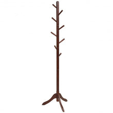 Load image into Gallery viewer, Adjustable Wooden Tree Coat Rack with 8 Hooks-Brown