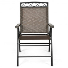 Load image into Gallery viewer, Set of 2 Patio Folding Chairs Sling Portable Dining Chair Set with Armrest