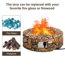 Load image into Gallery viewer, 28'' Propane Gas Fire Pit Outdoor 40 000 BTU Stone-Brown