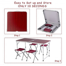 Load image into Gallery viewer, Aluminum Folding Camping Table with 4 Chairs