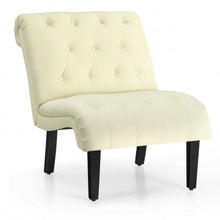 Load image into Gallery viewer, Upholstered Tufted Lounge Chair with Wood Leg-Beige