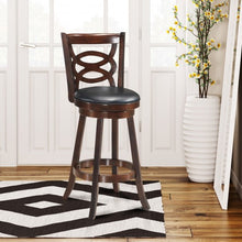 Load image into Gallery viewer, Counter Height Upholstered Espresso Swivel Dining Chair-29"