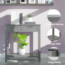 Load image into Gallery viewer, 2 Drawers Accent Console Entryway Storage Shelf-Gray