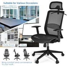Load image into Gallery viewer, Height Adjustable Ergonomic High Back Mesh Office Chair with Hange-Black