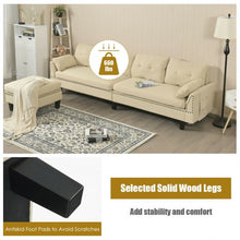 Load image into Gallery viewer, Convertible 4-Seat L-Shaped Sectional Sofa Couch with Storage Ottoman-Beige