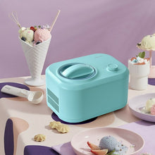 Load image into Gallery viewer, 1.1 QT Ice Cream Maker Automatic Frozen Dessert Machine with Spoon-Green