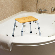 Load image into Gallery viewer, Square Shaped Bamboo Bath Seat Shower Chair
