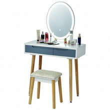 Load image into Gallery viewer, Touch Screen Vanity Makeup Table Stool Set -Gray
