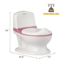 Load image into Gallery viewer, Kids Realistic Flushing Sound Lighting Potty Training Transition Toilet -Pink