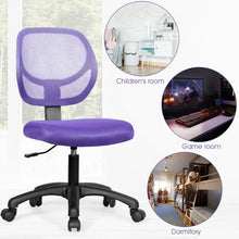 Load image into Gallery viewer, Low-back Computer Task Office Desk Chair with Swivel Casters-Purple