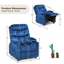 Load image into Gallery viewer, Adjustable Lounge Chair with Footrest and Side Pockets for Children-Blue