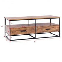Load image into Gallery viewer, 47" 2-Tier Cocktail 2 Drawer Coffee Table Metal Desk