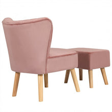 Load image into Gallery viewer, Leisure Chair and Ottoman Thick Padded Tufted Sofa Set-Pink