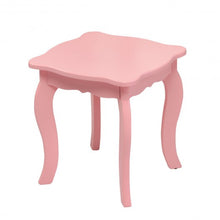 Load image into Gallery viewer, Kids Makeup Dressing Mirror Vanity Table Stool Set-Pink