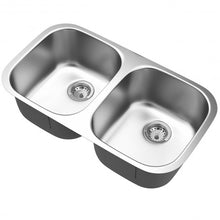 Load image into Gallery viewer, 32-1/2" Stainless Steel Double Bowl Kitchen Sink
