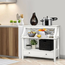 Load image into Gallery viewer, 3-Tier Storage Rack End table Side Table with Slide Drawer -White