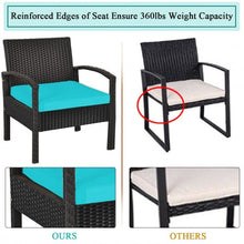 Load image into Gallery viewer, 3 Piece Patio Furniture Set PE Rattan Wicker Sofa Set with Washable Cushion-TU