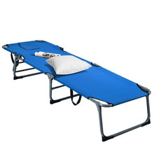 Load image into Gallery viewer, Folding Chaise Lounge Chair Bed Adjustable Outdoor Patio Beach-Blue