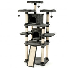 Load image into Gallery viewer, 67" Multi-Level Cat Tree with Cozy Perches Kittens Play House-Dark Gray