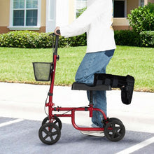Load image into Gallery viewer, Foldable Knee Walker W/ Basket and Dual Brakes-Red