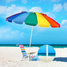 Load image into Gallery viewer, 8FT Portable Beach Umbrella with Sand Anchor and Tilt Mechanism for Garden and Patio-Multicolor