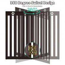 Load image into Gallery viewer, 36" Folding Wooden Freestanding Pet Gate with 360° Hinge-Espresso