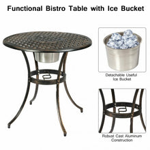 Load image into Gallery viewer, 3 pcs Outdoor Set Patio Bistro with Attached Removable Ice Bucket
