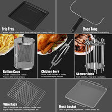 Load image into Gallery viewer, 12.7QT 1600W Rotisserie Dehydrator Convection Air Fryer Oven