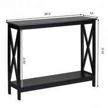 Load image into Gallery viewer, 2-Tier Console X-Design Sofa Side Accent Table-Black