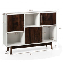 Load image into Gallery viewer, Wood Display Storage Cabinet Console Table TV Stand Multipurpose w/ Door & Shelf