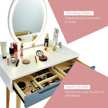 Load image into Gallery viewer, Touch Screen Vanity Makeup Table Stool Set -Gray
