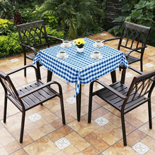 Load image into Gallery viewer, 10 Pcs 52" x 52" Square Polyester Plaid Dinner Tablecloth-Blue