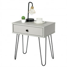 Load image into Gallery viewer, Nightstand Sofa End Table with One Drawer and Steel Pipe