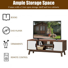 Load image into Gallery viewer, 50" Wood Media TV Stand with Storage Shelf-White
