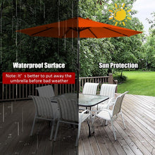 Load image into Gallery viewer, 9 Ft and 32 LED Lighted Solar Patio Market Umbrella Shelter with Tilt and Crank-Orange