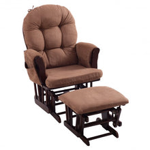 Load image into Gallery viewer, Adjustable Backrest Baby Nursery Rocking Chair & Ottoman Set-Brown