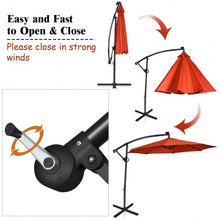 Load image into Gallery viewer, 10FT 360 Rotation Solar Powered LED Patio Offset Umbrella-Orange