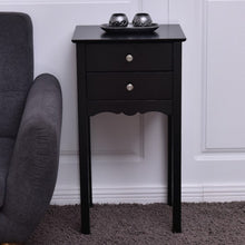 Load image into Gallery viewer, Side Table End Accent Table w/ 2 Drawers-Black