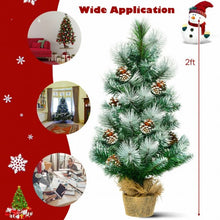 Load image into Gallery viewer, 24" Snow Flocked Artificial Christmas Tree