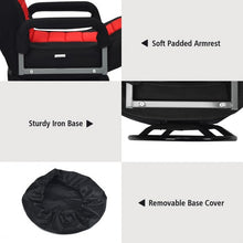 Load image into Gallery viewer, 360-Degree Swivel Gaming Floor Chair with Foldable Adjustable Backrest-Red
