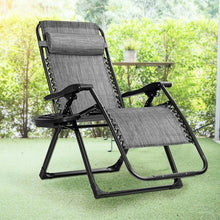 Load image into Gallery viewer, Oversize Lounge Chair Patio Heavy Duty Folding Recliner-Gray