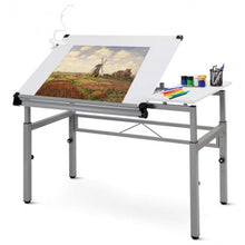 Load image into Gallery viewer, Adjustable Art Craft Drawing Drafting Desk with Dual Top