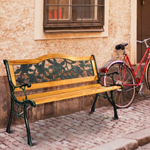 Load image into Gallery viewer, Park Garden Iron Hardwood Furniture Bench Porch Path Chair