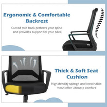 Load image into Gallery viewer, Height Adjustable Mid Back Task Chair Mesh Office Chair with Lumbar Support