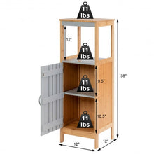 Load image into Gallery viewer, Bathroom Floor Cabinet Freestanding Single Door Bamboo 3-Tier Storage
