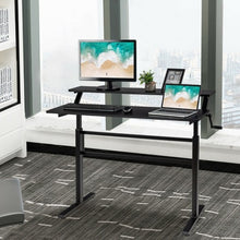 Load image into Gallery viewer, Standing Desk Crank Adjustable Sit to Stand Workstation -Black